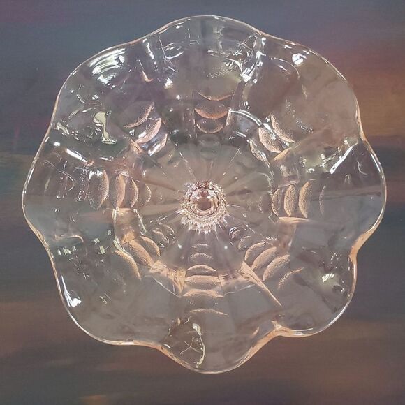 Beautiful Vintage Pink Dugan Depression Glass Footed Compote - Coin Spot Pattern - Picture 2 of 6